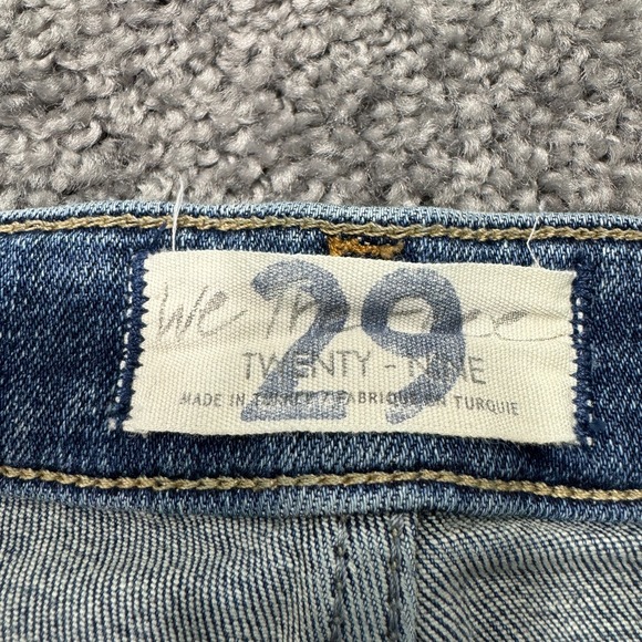 We The Free Jeans Womens 29 Blue Ankle Skinny Stretch Medium Wash Denim Distress - Picture 6 of 8